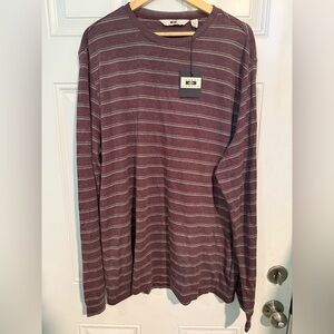 Joseph Abboud Burgundy and Gray Striped Long Sleeve Shirt